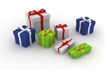gift boxes - 3d isolated illustration