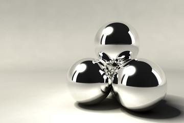 pyramid of silver chrome balls