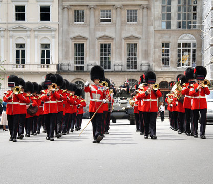 Coldstream Guards Marching In London