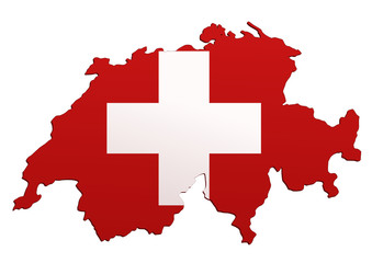 Carte de Suisse (Drapeau)