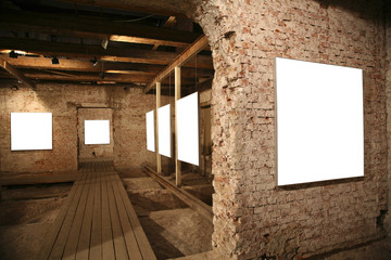Room with brick walls