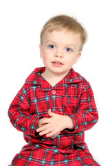 Boy in Christmas Clothes