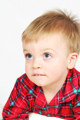 Boy in Christmas Shirt