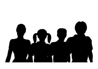 family of four silhouette
