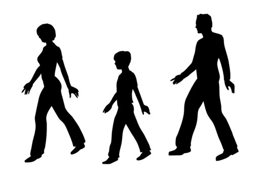 walking family vector