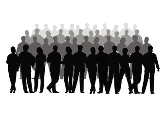 Business crowd vector several row