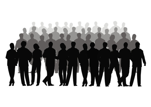 Business crowd vector several row