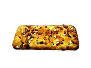 One salty cracker flat on white