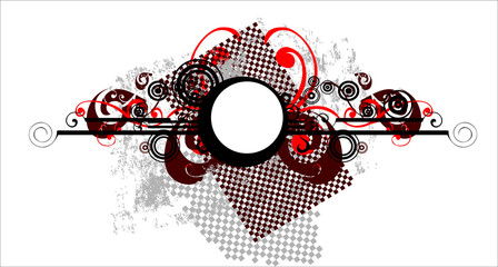 Grunge background - red elements