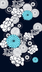 decorative floral background- blue