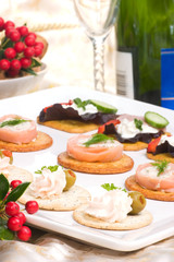 Tray full of fresh canapes