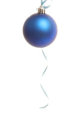 Dark blue New Year's toy on a white background