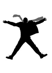 vector winter jump man