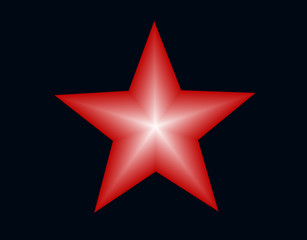Large Red 3D Star