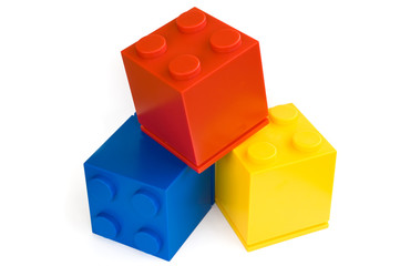 Fototapeta premium colorful cubes on white background