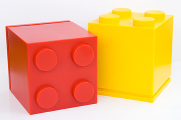 Obraz premium colorful cubes on white background