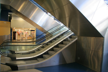 Steel Escalator in shopping Centre
