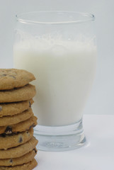 milk and chocolate chip cookies