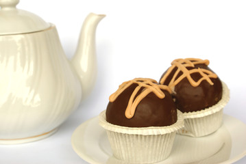 Brandy balls and teapot