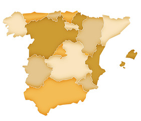 Carte Espagne Camaieu Marron