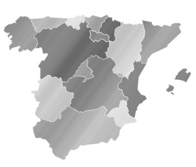 Carte Espagne Camaieu Argent