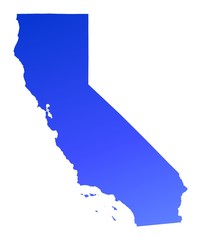 blue gradient California map, USA