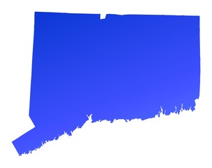 blue gradient Connecticut map, USA