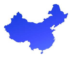 blue gradient China map