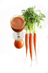 three carrots and a juice