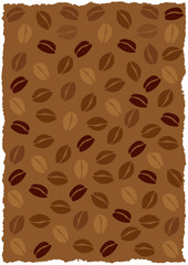 Coffee beans background, torned edges