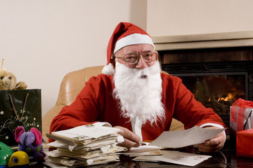 Santa Claus Reading Letters