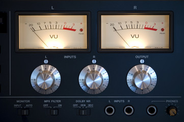 Old-style modern amplifier closeup