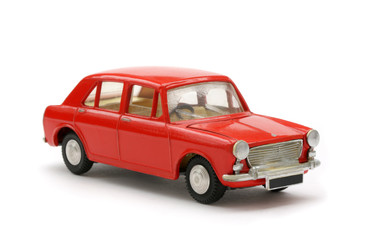 Obraz na płótnie Canvas Red sześćdziesiąte brytyjski model samochodu Toy