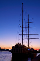 river boat in the night