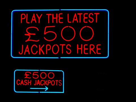jackpots neon sign
