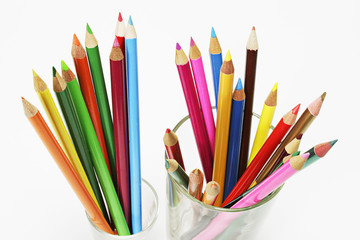 Fototapeta premium Colour Pencils in Glasses