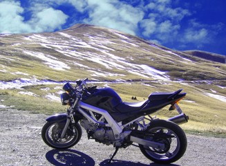 moto and blue sky