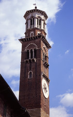 Clocktower on Piazza Erbe, Verona, Italy