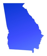 blue gradient Georgia map. USA