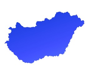blue gradient Hungary map
