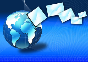 Internet email concept with 3d globe
