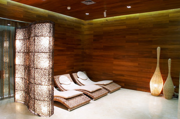   Interiors. lounge to the swimming pool and sauna.