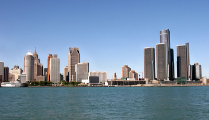 Fototapeta na wymiar widok na panoramę Detroit skyline z Windsor