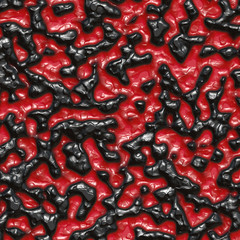 melted red and black wax