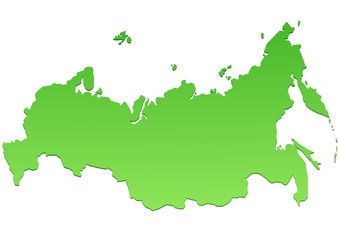 Carte de la Russie verte