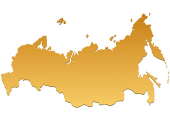 Carte de la Russie marron