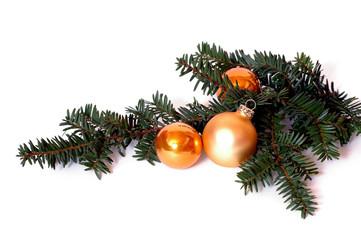 Weihnachten Zweig mit Weihnachtskugeln