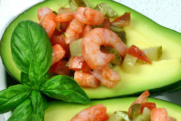 Avocado und Shrimps