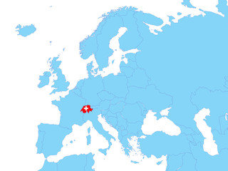 Switzerland on europe map