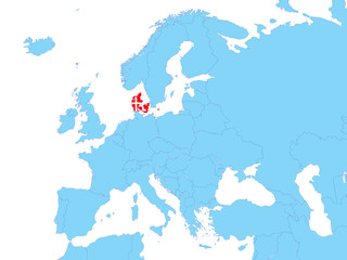 Denmark on europe map